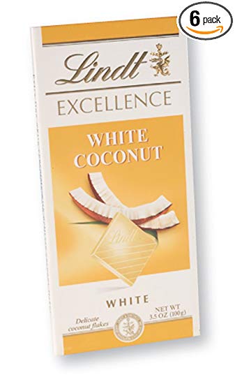 Lindt Master Chocolatier Excellence White Coconut, 3.5-Ounce (Pack of 6)