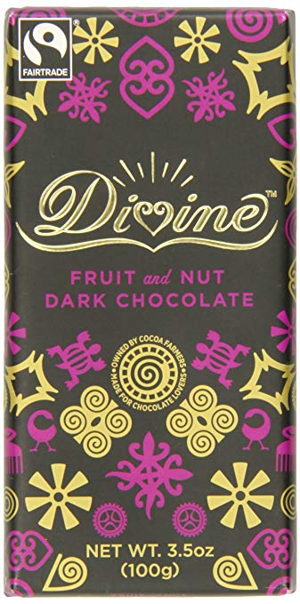 Divine Chocolate Bar, Fruit and Nut, 3.5 Ounce