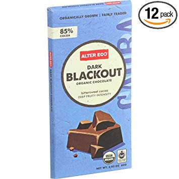 Alter Eco Americas Organic Chocolate Bar - Dark Blackout - 2.82 oz Bars - Pack of 12