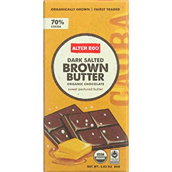 Dark Salted Brown Butter Organic Chocolate 2.82 Ounces (Case of 12)