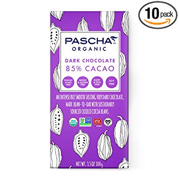 Pascha Organic Dark Chocolate 85% Cacao, 3.5 Ounce (Pack of 10)