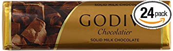 Godiva Solid Milk Chocolate Bar, 1.5 Ounce (Pack of 24)