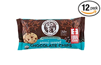 Equal Exchange Organic Chocolate Chips | Semi-Sweet | 55% Cacao | 10 Ounce | Pack of 12