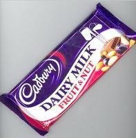 Cadbury Fruit & Nut Chocolate Bar 49g England (Case of 48)