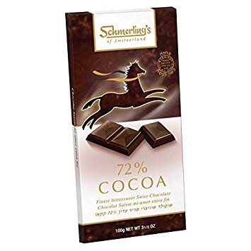 Schmerling's 72% Cocoa (10 Pack), kosher for Passover Swiss Chocolate