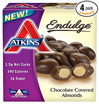 Atkins Indulge Bar, Chocolate Covered Almonds, 5 Count