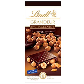 Lindt Grandeur Dark Chocolate with Whole Hazelnuts, 5.3-Ounce Packages (Pack of 15)