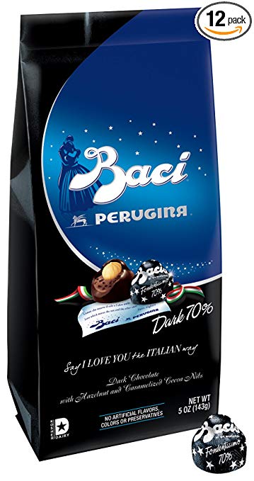 Perugina Baci Dark Chocolate 70%, 5 Ounce (Pack of 12)