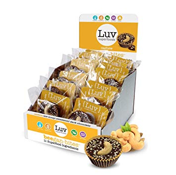 30 Cashew Luv Superfoods Beegan-Bites - Raw Honey Sweetened Dark Chocolate (20g each)