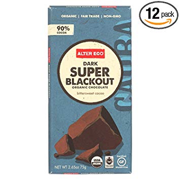 Alter Eco Organic Super Blackout Dark Chocolate Bar, 2.65 Ounce - 12 per case.