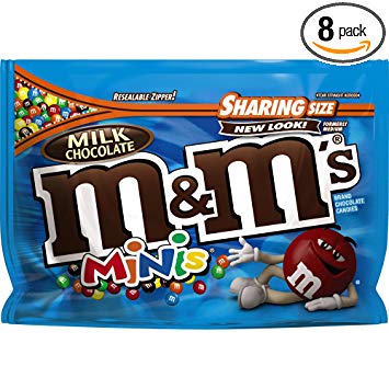 M&M's Milk Chocolate MINIS Candy Sharing Size 10.1-Ounce Bag (Pack of 8)