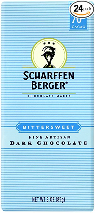 Scharffen Berger Bittersweet (70% Cacao) Bar, 3-Ounce Packages (Pack of 24)