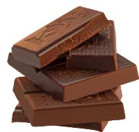 Stack of Scharffenberger chocolate