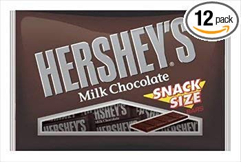 Hershey's Milk Chocolate Snack Size Bars, 10.35-Ounce Bag (Pack of 12)