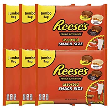 REESE’S Snack Size Assortment Jumbo Bag, 18 oz, 6 Pack