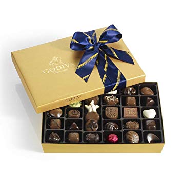 Godiva Chocolatier Chocolate Gold 36 Piece Gift Box, Striped Tie, Great Gift, 14.6 Ounce