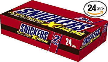 Snickers Xtreme Sharing Size Chocolate Candy Bars 3.59-Ounce Bar 24-Count Box