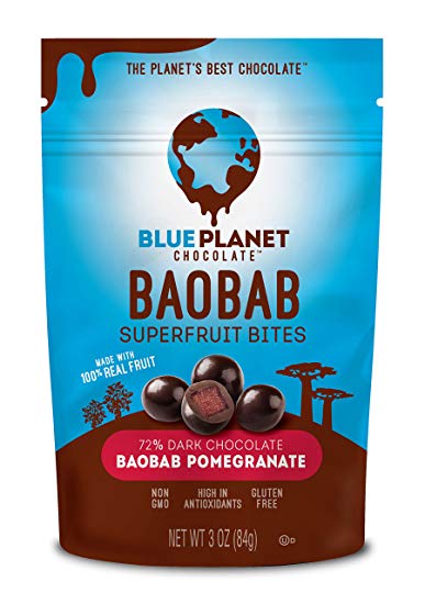 Blue Planet Chocolate Baobab Pomegranate Superfruit Bites (Pack of 6)