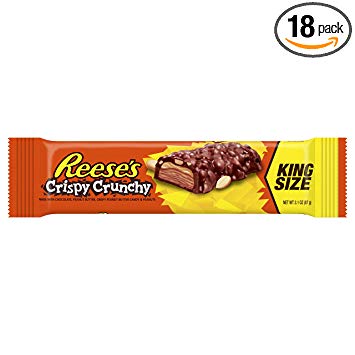 Reese's Peanut Butter Candy, Crispy Crunchy Bars, King Size (Pack of 18)