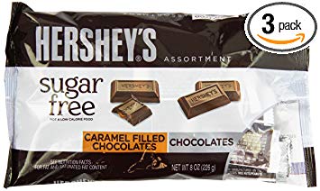 Hershey's Sugar Free Milk Chocolate And Caramel Filled Chocolate Assortment Bag, 8-Ounce (Pack of 3)