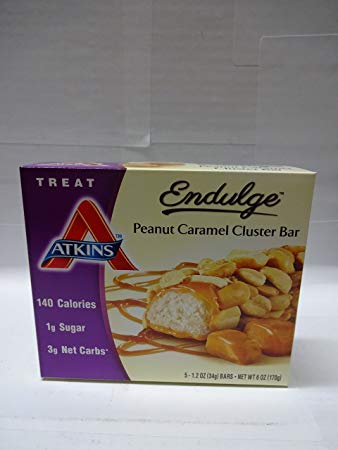 Atkins Endulge Bar Peanut Caramel Cluster 1.2 Ounce Each 5 Bars Per Pack (Pack of 4)