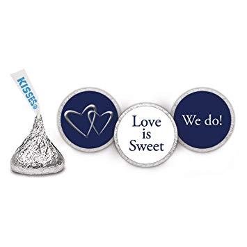 200 Completely Assembled Wedding HERSHEY Kisses - DIY Favors - Locked - Navy