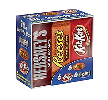 Hershey's Full-Size Bars Variety Pack, 18 count (Pack of 3)