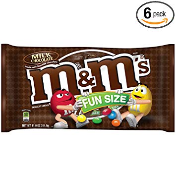 M&M'S Milk Chocolate Candy Fun Size 11-Ounce Bag (Pack of 6)