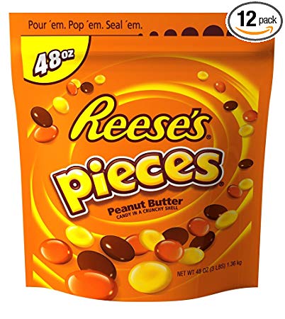 Reese's PIECES Candy (48-Ounce Pouches, Pack of 12)