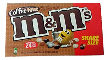 M&M Coffee Nut Sharing Size 3.27oz Packs 24 Count