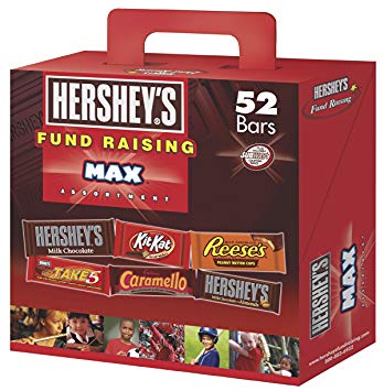 HERSHEY'S Chocolate Candy Bar Assortment, Reese's, Kit Kat, Caramello, Take 5, with Almonds 52 Count