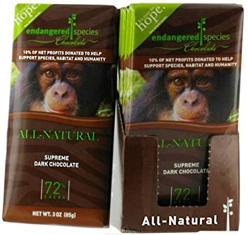 Chimpanzee Chocolate Bar Endangered Species Chocolate 1 Bar