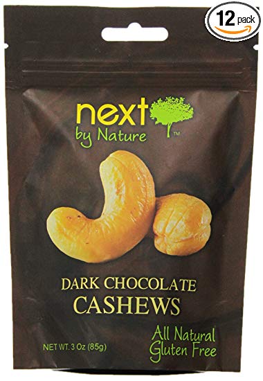 Next by Nature Dark Chocolate, Cashews, 3 Ounce (Pack of 12)